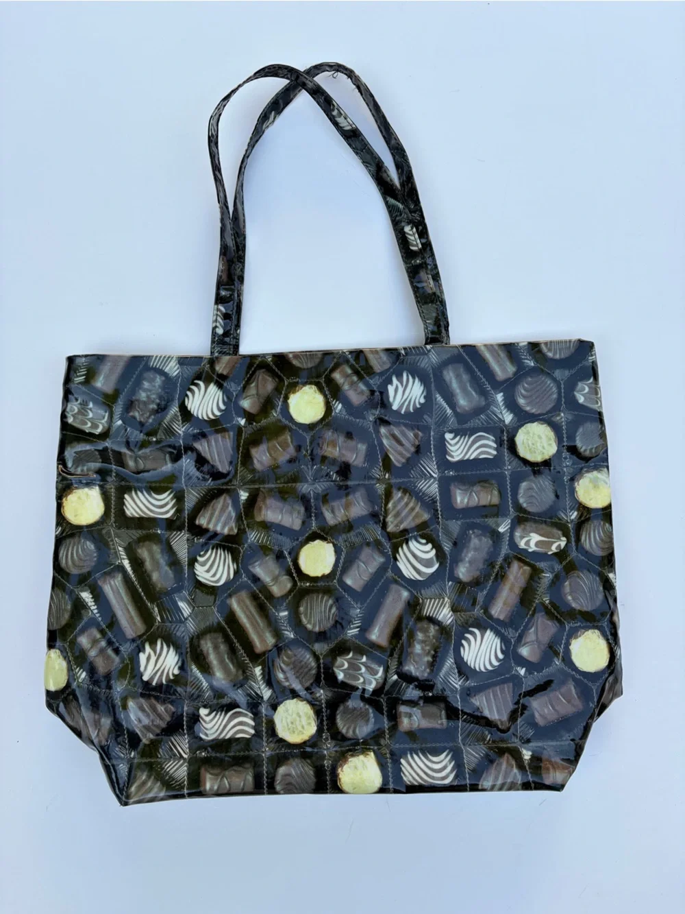 Rare Kate Spade Daycation Chocolate Bon Shopper Tote Bag Candy Box Aria PLL Vtg
